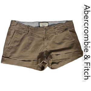 Abercrombie & Fitch Size 6 Faded Green/brown Cuffed Shorts